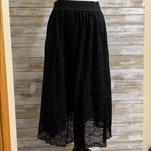 LuLaRoe black lace Lola skirt